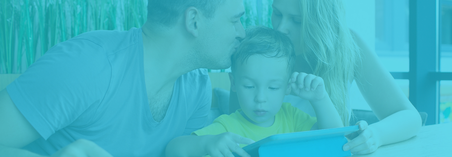 Parents & Child with Tech.